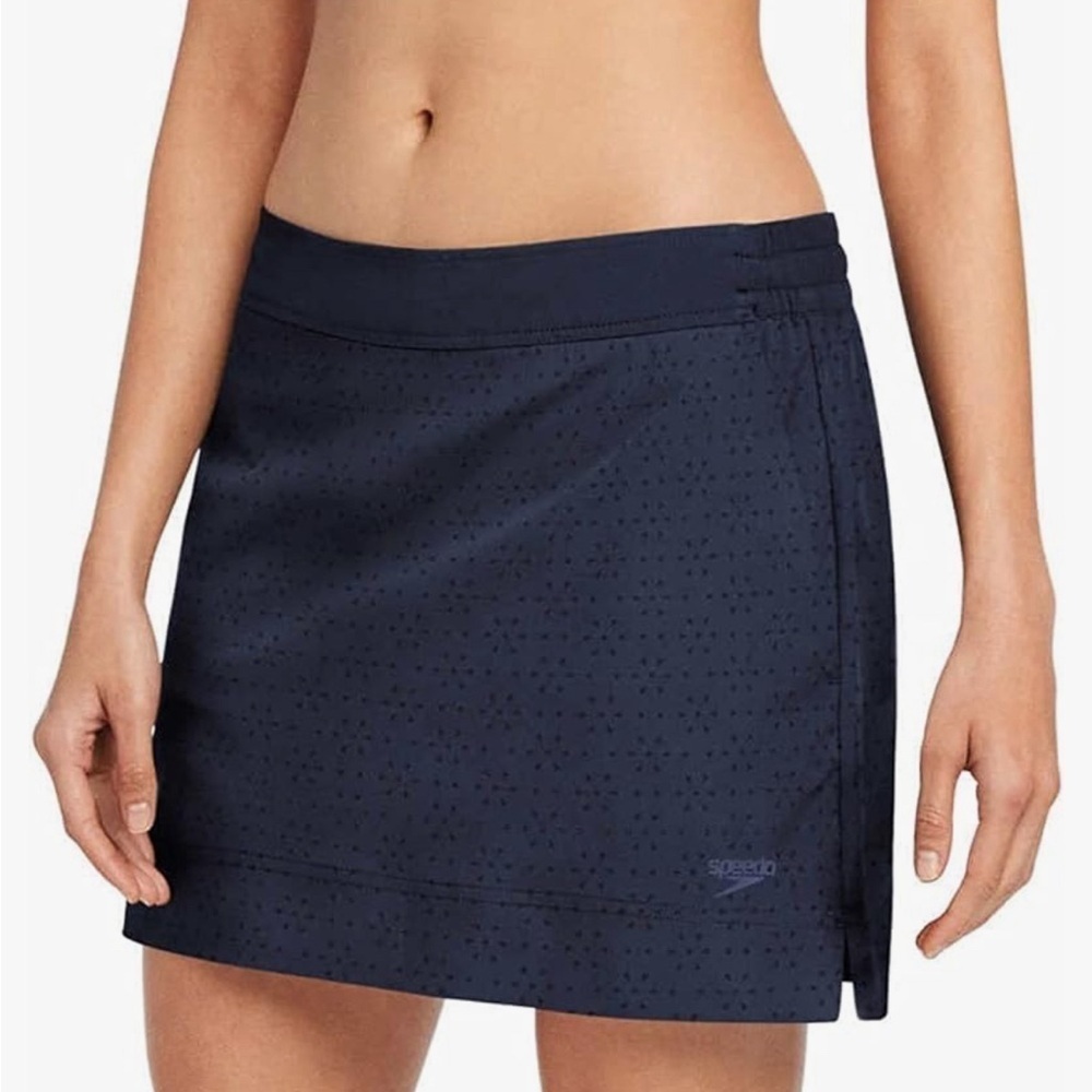 Speedo Womens Woven Skort Skirt Size XS Active Wear Pull On Navy Blue
